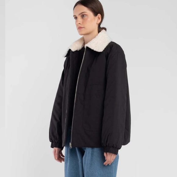 Micaela Greg - Reversible Bomber in Faded Black - Picture 6 of 12